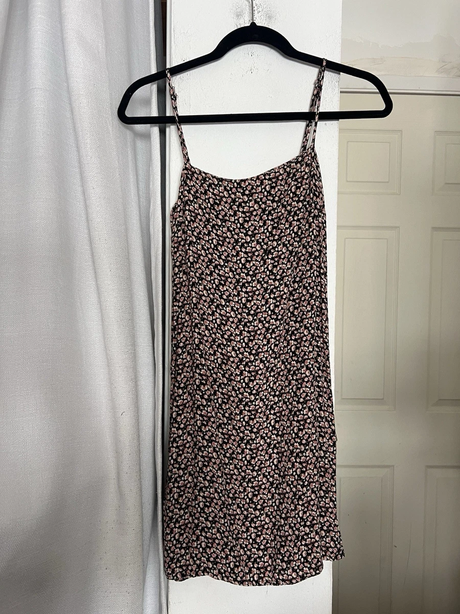 strapless open back dress Brandy Melville Floral Slip Dress, Blue/White Womens O/S