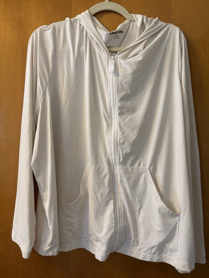 Protetor de erupção cutânea feminino LANDS' END com capuz zíper completo tamanho 3X FPS 50 - Imagem 3 de 3