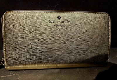   KATE SPADE NEW YORK GELDBÖRSE GELDBEUTEL POCHETTE GOLD LEDER NEU  