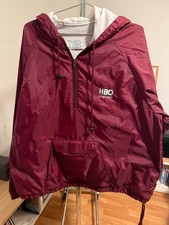 Vintage Pro Fit Made in USA Maroon HBO Home Video Anorak Jacket