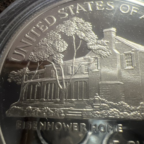 1990-P Eisenhower Centennial $1 Silver Commem Proof Coin in Capsule - Picture 7 of 8