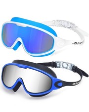 Freela 2 Pack Swim Goggles for Adult Men Women,180 Wide Vision Anti-fog UV