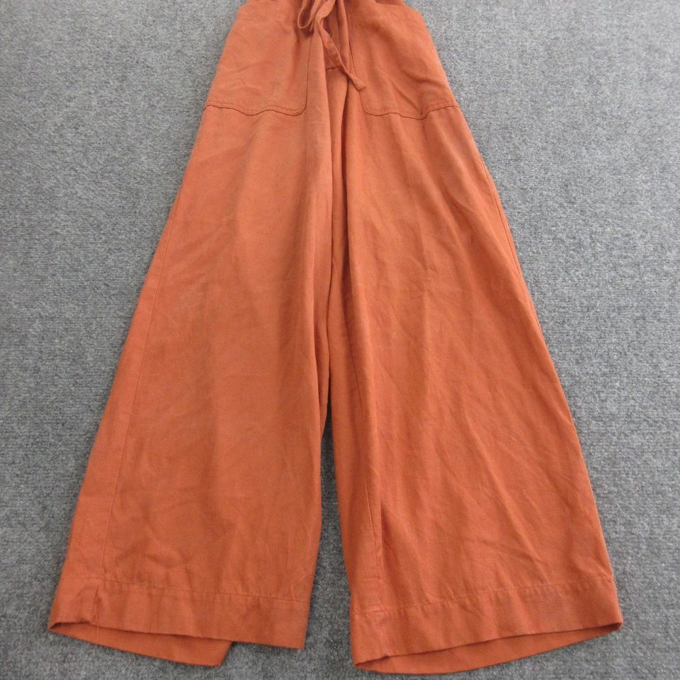 Marine Layer Jumpsuit Womens XS Rust Orange Short Sleeve Wide Leg Utility Belted - Image 2 of 4