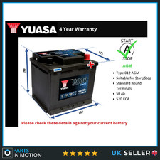 AGM Car Battery fits BMW i4 M50 i8 840 X5 M50i X1 X3 1.5 3.0 4.4 2.0D 2014 on