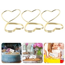 25pcs Decorative Table Name Card Holder Gold Place Card Holder Heart-Shaped