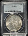 PCGS MS64 1887 United States Morgan One Dollar Silver Coin S$1-735