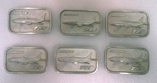 Lot of 6 Pewter Belt Buckles Boeing 737 Commercial Airliner Airplane UNFINISHED