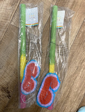 Pi&ntilde;ata Stick & Mask Set Party Stick Green/Yellow Mask Red/Blue X 2 packs