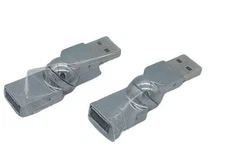 2 Metal Flexible USB Cable Adapter - Rotating Swivel Head - Male to Female Adapt