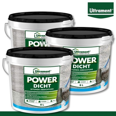 Ultrament 3 x 8 l Power Dicht Universalabdichtung Gebrauchsfertig Flexibel