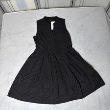 NWT $119 Banana Republic Fit & Flare Black Eyelet Dress - Size 4