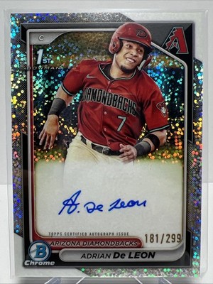 2024 Bowman Chrome 1st ADRIAN DE LEON Speckle On Card Auto 181/299 #CPA-ADC