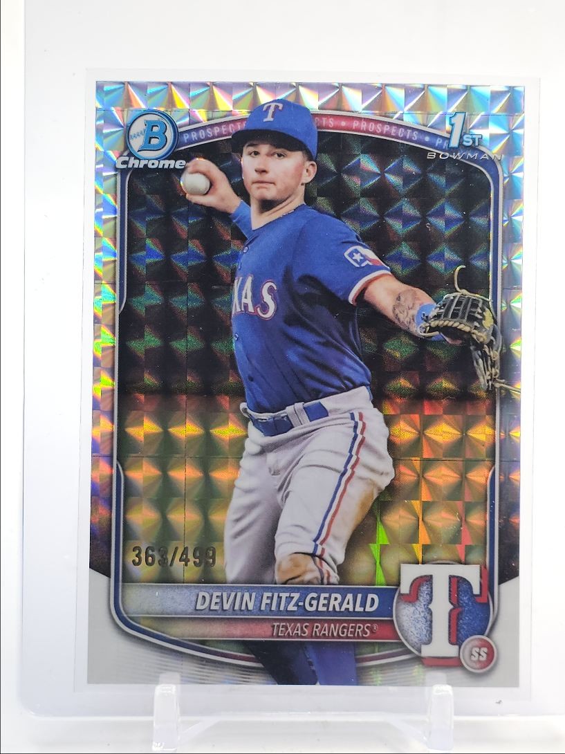 DEVIN FITZ-GERALD 2025 BOWMAN CHROME 1ST GEOMETRIC RANGERS /499 Q2754