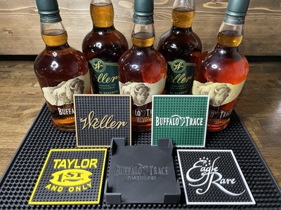 3D Printed Buffalo Trace Coaster Set w/holder Taylor Eagle Rare Weller