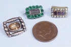 GEORGIAN ENGLISH GOLD BROOCHES - X 3 ANTIQUE ENGLISH GARNET PEARL Etc c1820
