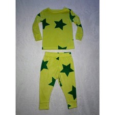 Cat Jack Toddler Boys/Girls 18M Star Print Pajama Set Yellow Green 2pc