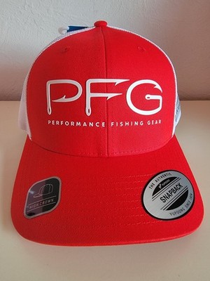 COLUMBIA PFG Hooks Mesh Snapback Ball Cap Hat Red Spark 1837021-696 O/S NWT
