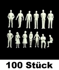 100 Stk. Modellbau WEISS Figuren Maßstab M 1:100 Architektur Menschen Mini weiß