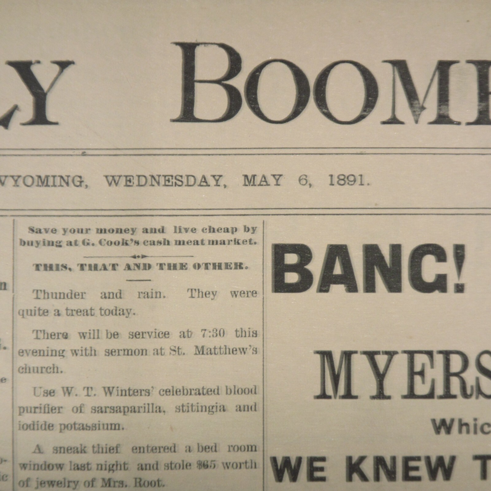 Laramie, Wyoming Daily Boomerang Newspaper, May 1891 8 issues eBay