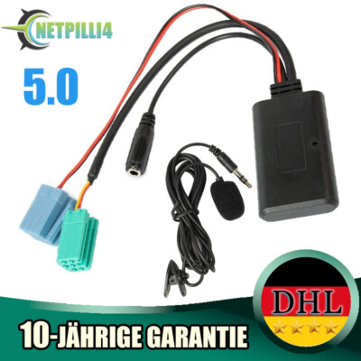 Bluetooth 5.0 Adapter Auto Audio Aux Kabel mit Mikrofon für Renault 2005-2011