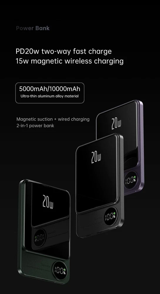 Power Bank 10000mah Mobile Phone Plastic Mini Multicolor 2-usb 5v 20w Backup