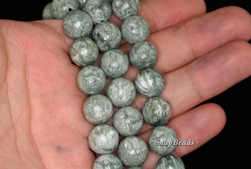 CUENTAS SUELTAS 12 MM SERAFINITA PIEDRA PRECIOSA VERDE REDONDA 12 MM 7,5 pulgadas - Imagen 2 de 3