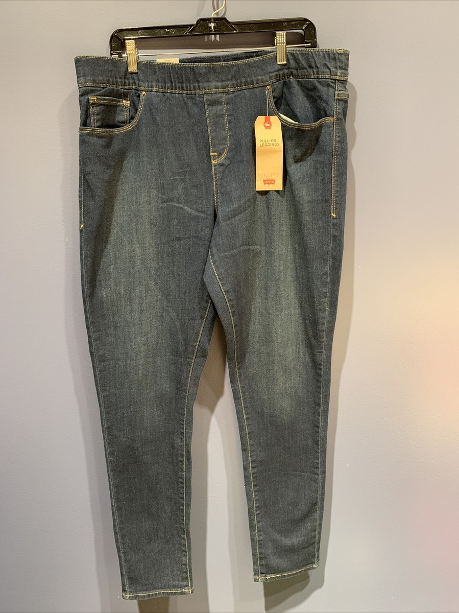 18 LEVI'S WOMEN'S PERFECTLY SHAPING PULL-ON LEGGING JEAN NWT Dark Wash 38 X  30