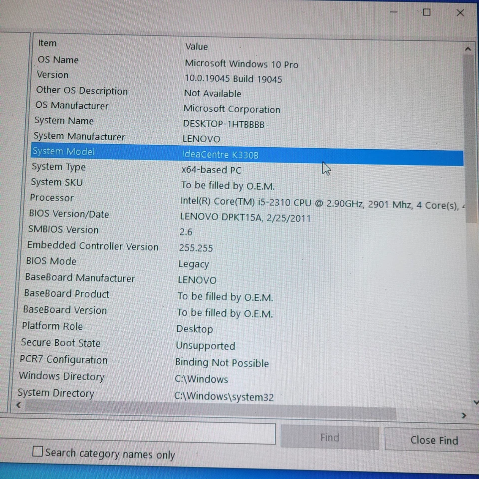 Lenovo IdeaCenter K330B intel i5-2310 @2.90GHz 4core 12GB RAM 1Tb жесткий диск WIN10 Wifi - Изображение 4 из 4