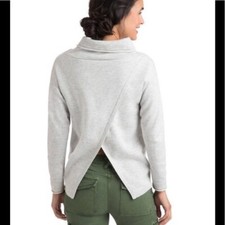Vineyard Vines Womens Split Back Gray Wool Blend Sweatshirt Size XS
