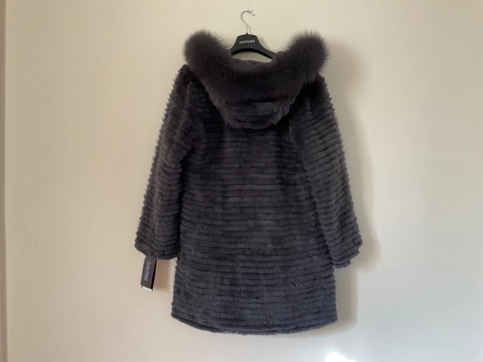 Blue Duck Reversibie Classic Hooded Puffer (Goose Down And Rabbit Shearling) - Image 3 of 4