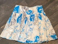 Calvin Klein CK women  s skirt size 10 fit flare blue white