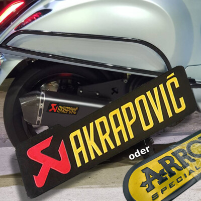 Akrapovič & Arrow Aufkleber 3-D-Aluminium - selbstklebend - Auspuff-Sticker