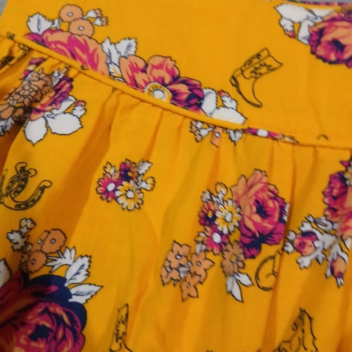 Modcloth Skirt Womens 8 Yellow Roses Cowgirl Boots Hat Horse Pleated Pockets - Picture 11 of 20