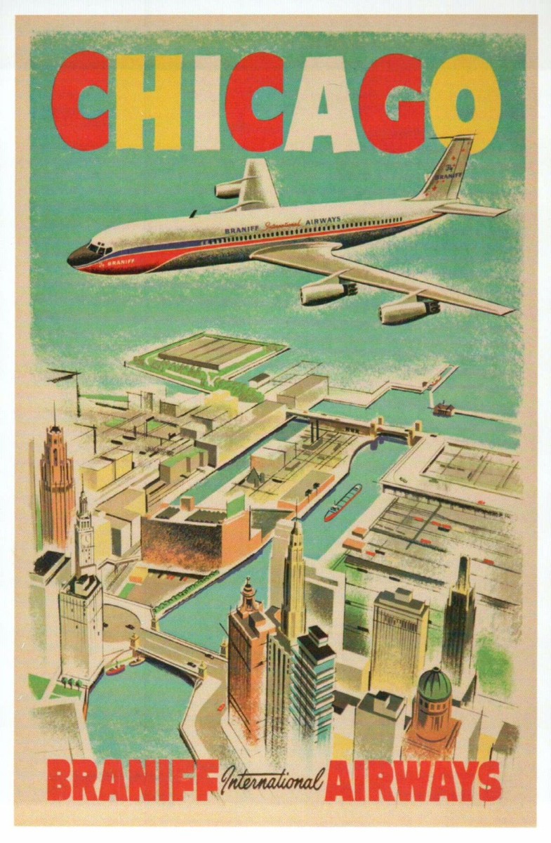 Braniff International Airways Chicago Illinois, Airplane - Modern