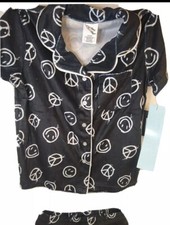Boys Black  White Pajama Short Set Size 4/5 New Art Class