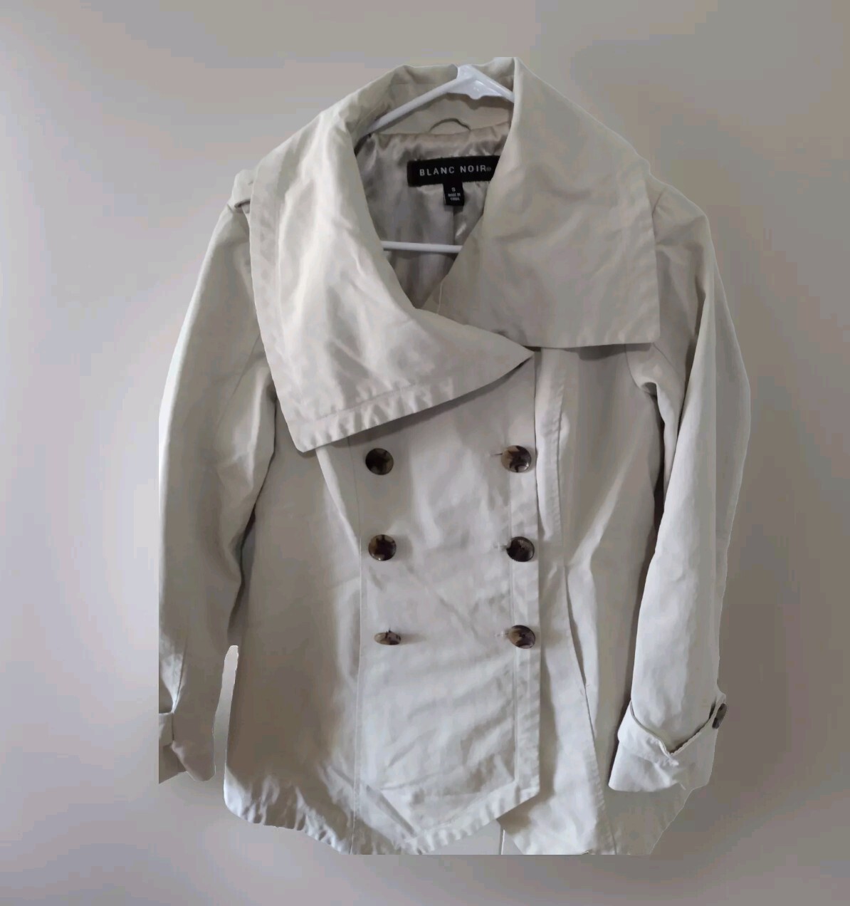 Blanc Noir Women’s Double Breasted  Trench Style Coat Jacket Size Small