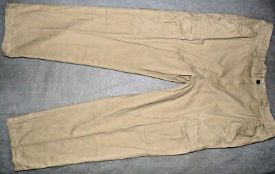 Men's Chaps True American Cargo Pants Khaki Beige Color Cotton 36 x 30