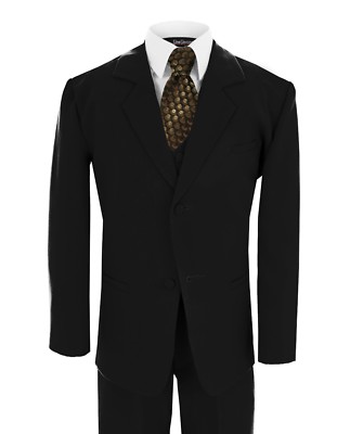 G187 Black/Gold Tie Gino Giovanni Boy Formal Tuxedo Tux Suit Choice Of  Sizes | eBay