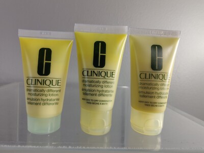 LOT OF 3 CLINIQUE DRAMATICALLY DIFFERENT MOISTURIZING LOTION 1 .0 OZ TRAVEL SIZE