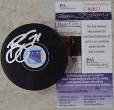 Brady Skjei Signed Puck w/ JSA COA #U86801 New York Rangers NY