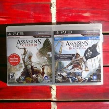 PS3 Assassin's Creed III 3 and IV 4: Black Flag Exclusive Walmart Edition Lot