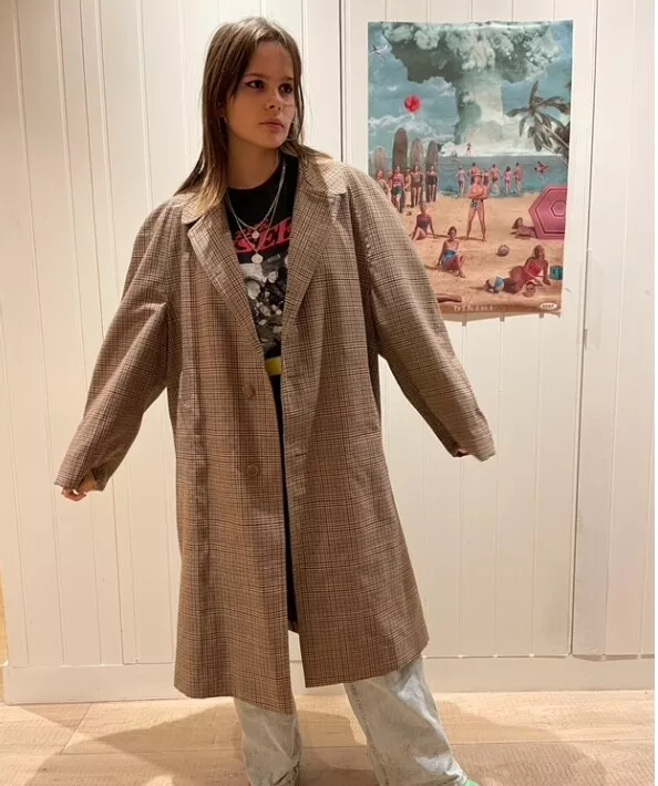 Tweed Burberry jacket (trench coat style) in size 12 and vintage, fits size 14