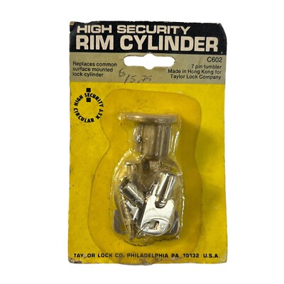 Rim Cylinder High Security Lock with Circular Keys Vintage