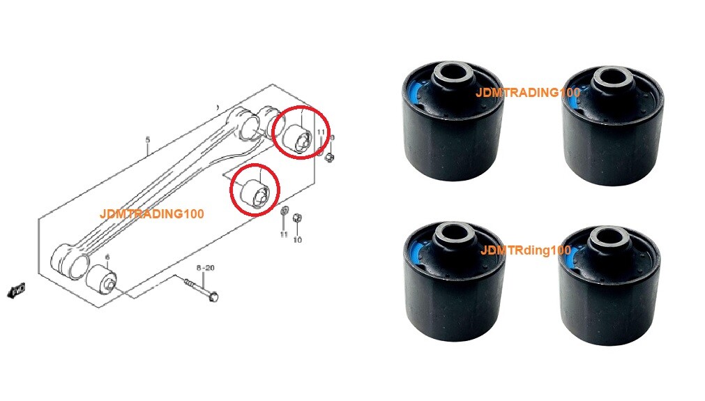 SUZUKI JIMNY JA22W K6A Rear Trailing Arm Bushing Set of 4 KEI MINI