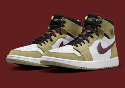 Nike Air Jordan 1 Zoom CMFT Neutral Olive Cherrywood Red White