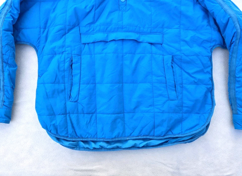Women's Quilted Hooded Pullover Puffer Jacket Size M Lightweight Winter Blue - Image 4 of 4