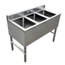 Omcan USA 44601 Underbar Sink Units, 3 Compartment without Drainboard