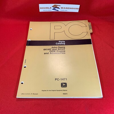 1976 John Deere 6414D 6414T PC-1471 Parts Catalog Engines and Accessories 