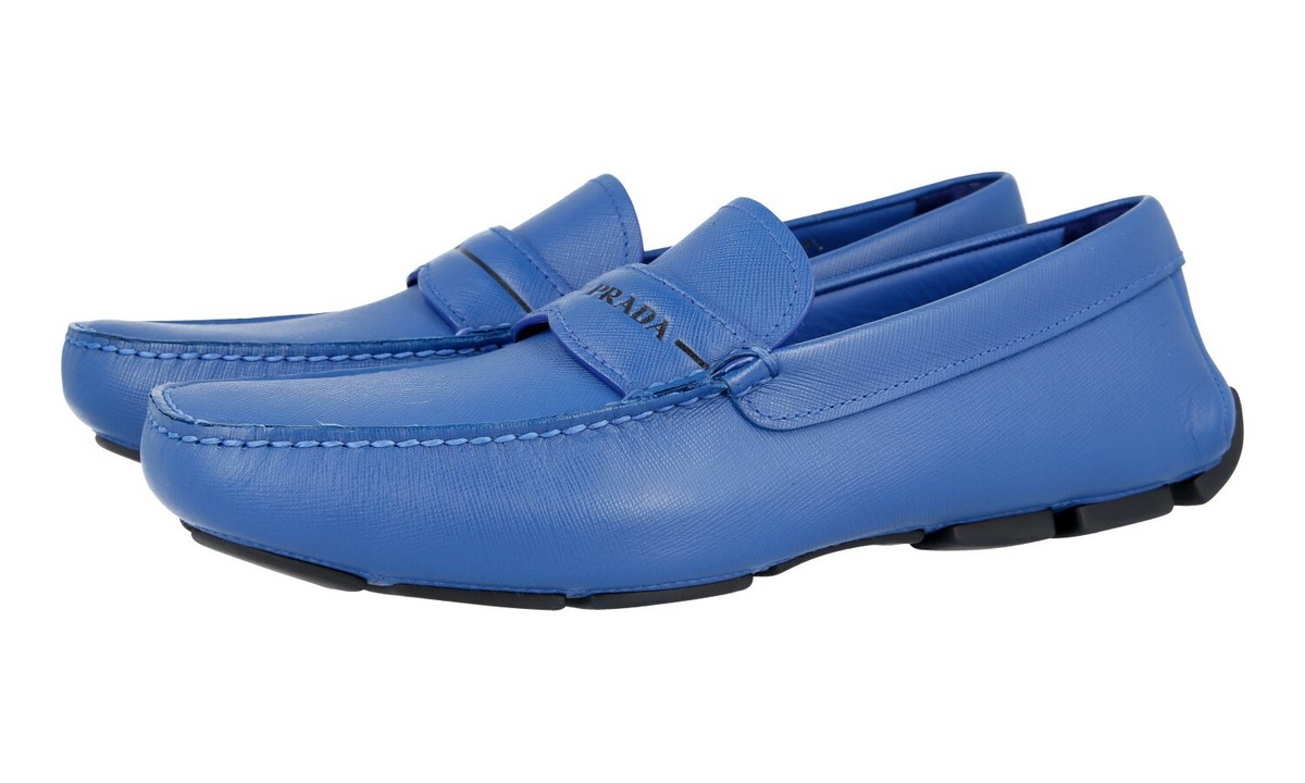 P5 Prada Saffiano Drivers Prada Saffiano Leather Driving Loafers Black 2DD001 Men main image 2
