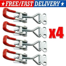 4Pcs Heavy Duty Steel Toggle Latch Catches Adjustable Lock Clamp For Boxes Case
